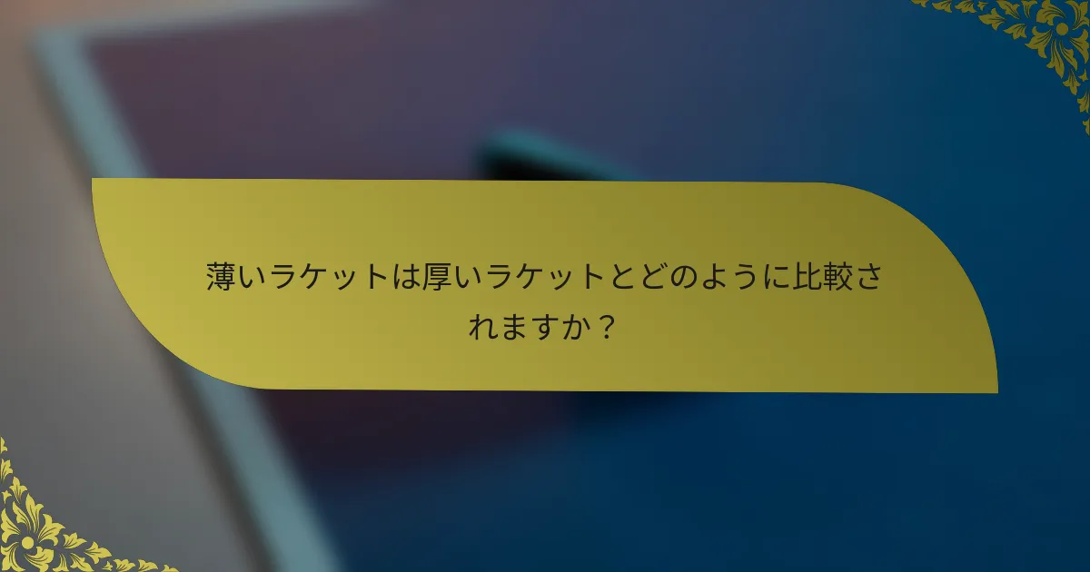 薄いラケットは厚いラケットとどのように比較されますか？