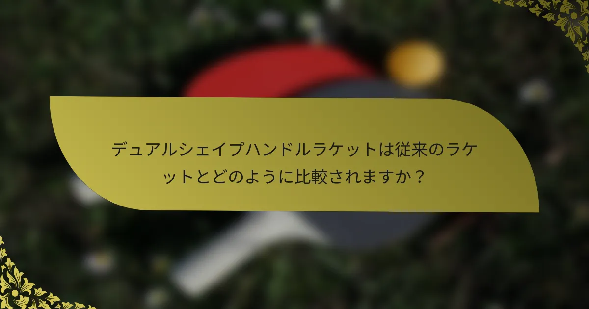 デュアルシェイプハンドルラケットは従来のラケットとどのように比較されますか？