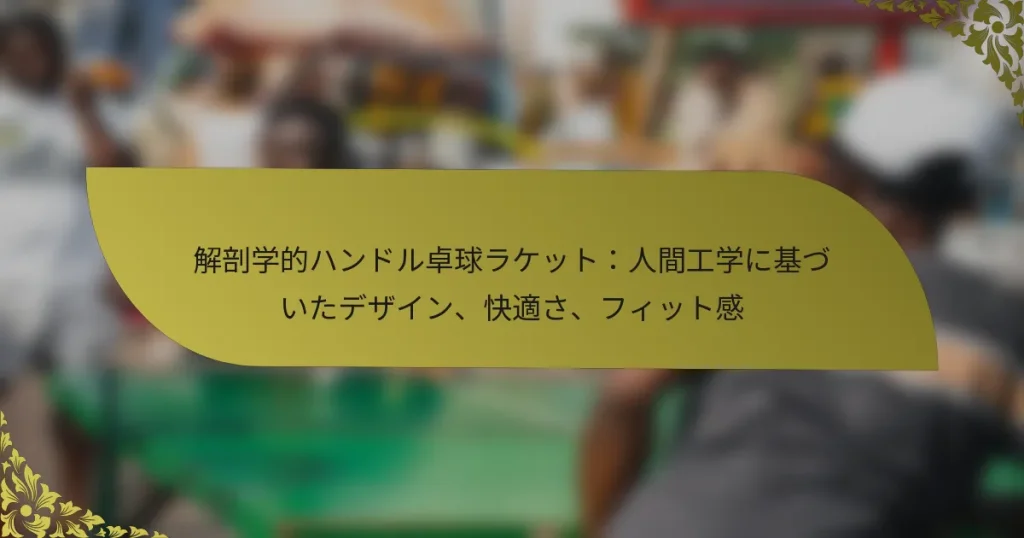 解剖学的ハンドル卓球ラケット：人間工学に基づいたデザイン、快適さ、フィット感