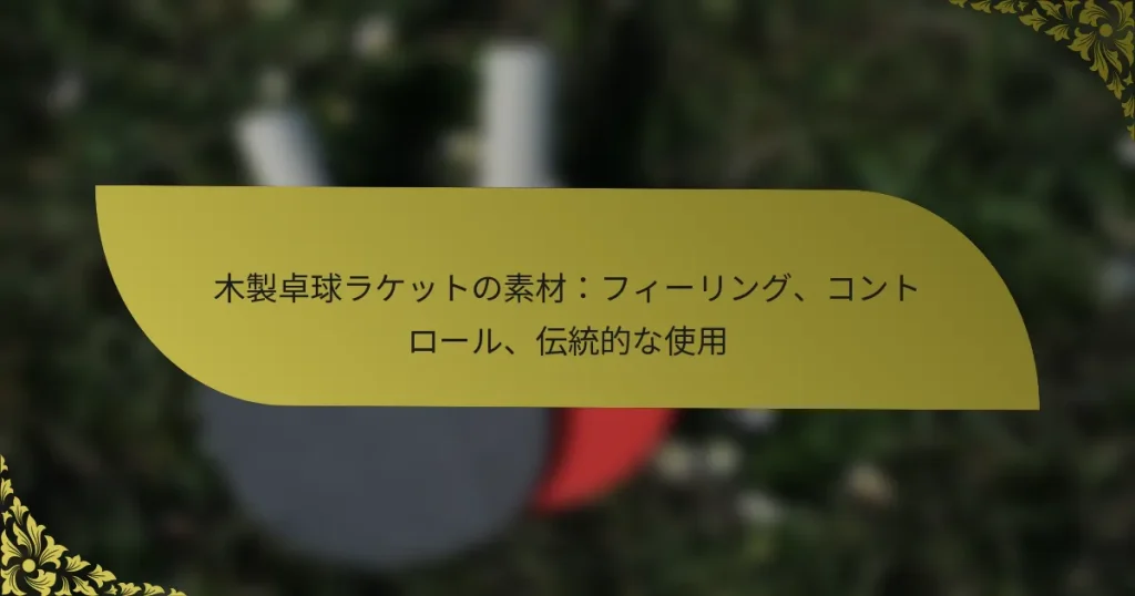 木製卓球ラケットの素材：フィーリング、コントロール、伝統的な使用