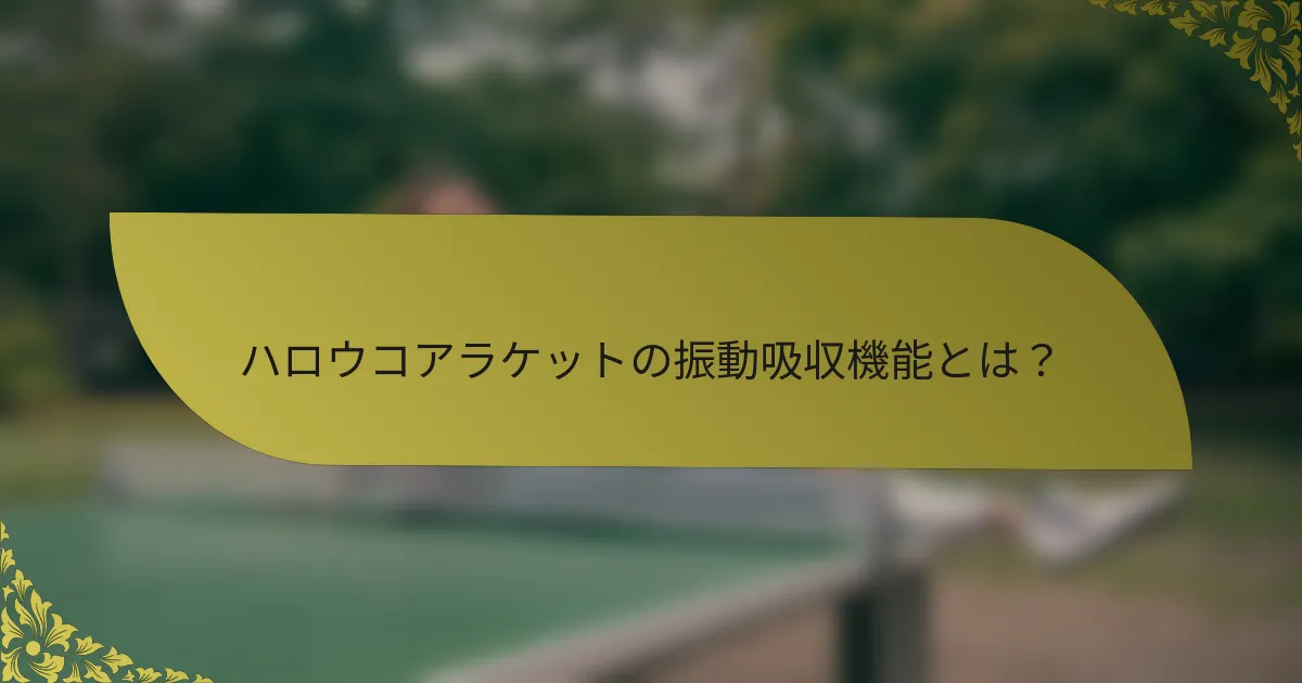 ハロウコアラケットの振動吸収機能とは？