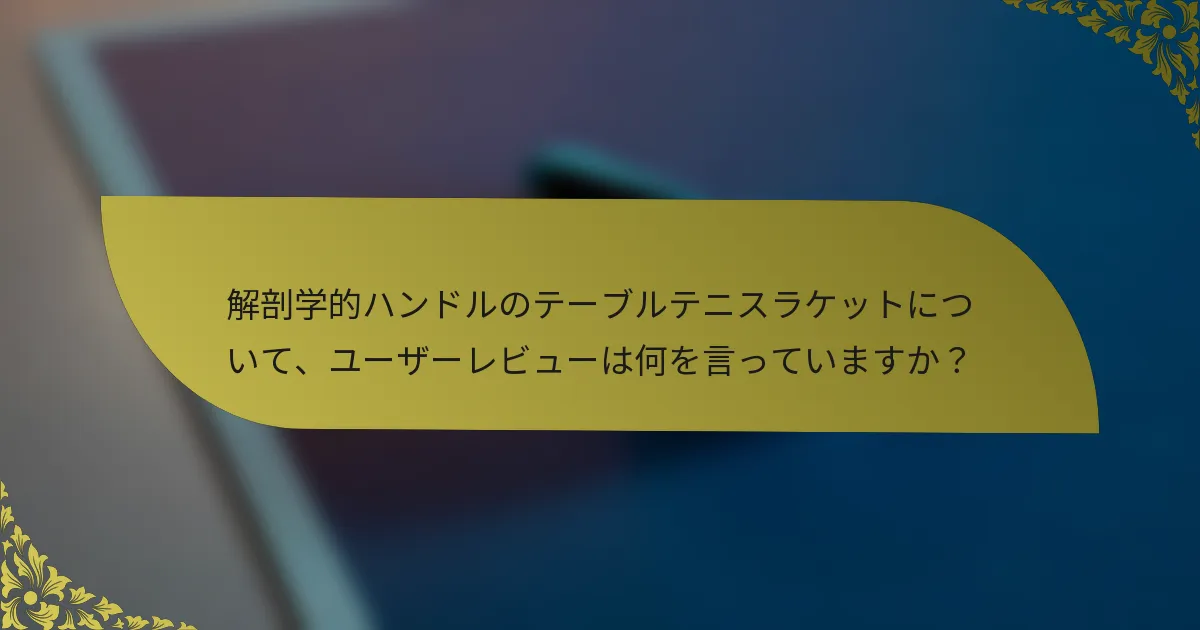 解剖学的ハンドルのテーブルテニスラケットについて、ユーザーレビューは何を言っていますか？