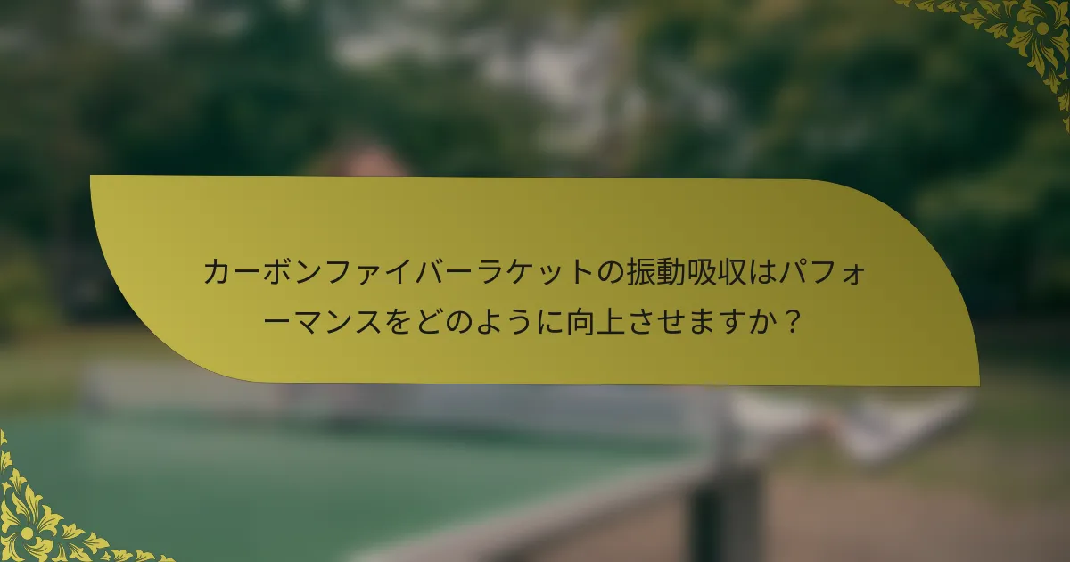 カーボンファイバーラケットの振動吸収はパフォーマンスをどのように向上させますか？