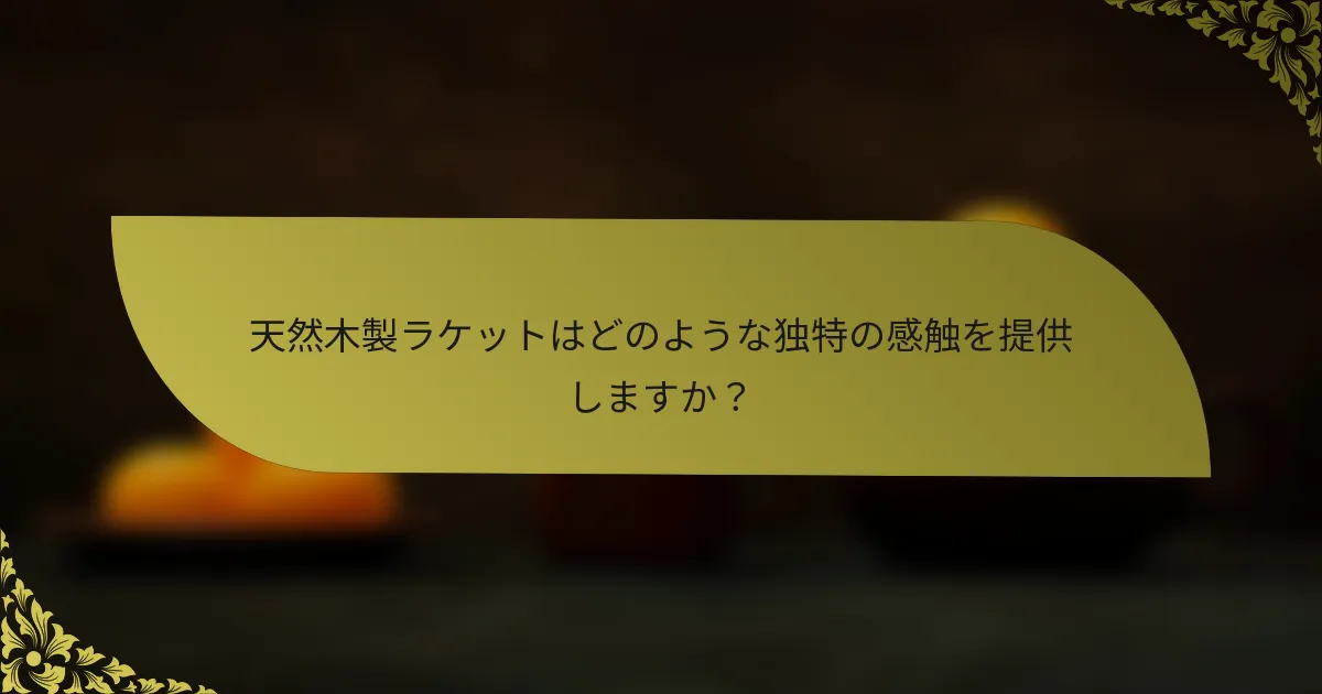 天然木製ラケットはどのような独特の感触を提供しますか?